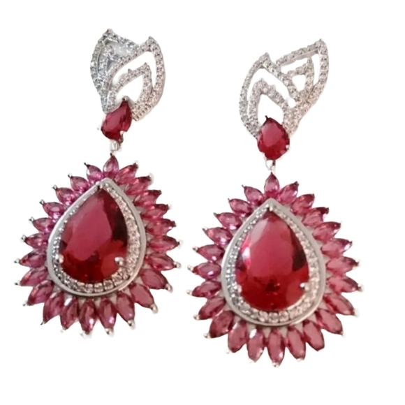 Jewelry - 1.00 ctw Fuchsia Quartz Earrings